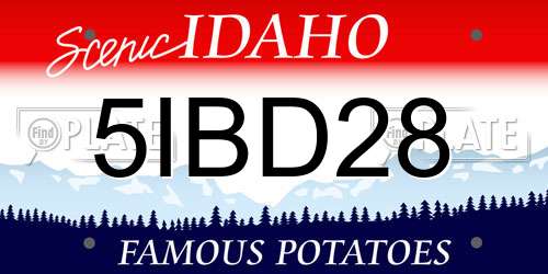 5IBD28 Idaho License Plate
