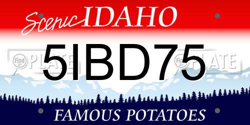 5IBD75 Idaho License Plate
