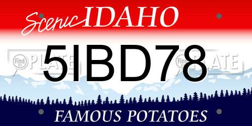 5IBD78 Idaho License Plate