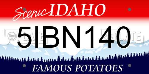 5IBN140 Idaho License Plate