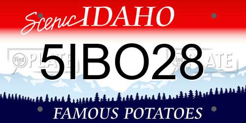 5IBO28 Idaho License Plate