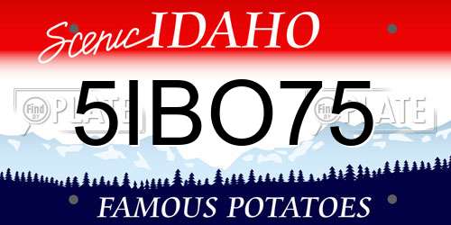 5IBO75 Idaho License Plate