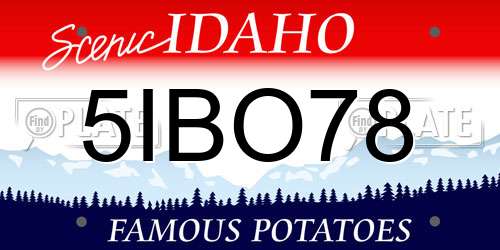 5IBO78 Idaho License Plate