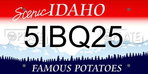5IBQ25 Idaho License Plate