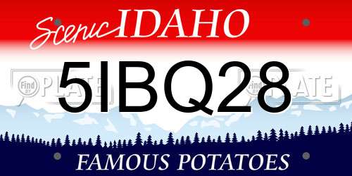 5IBQ28 Idaho License Plate