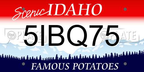 5IBQ75 Idaho License Plate