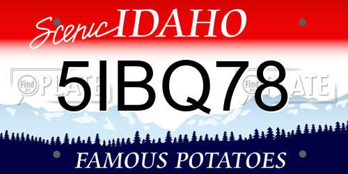 5IBQ78 Idaho License Plate