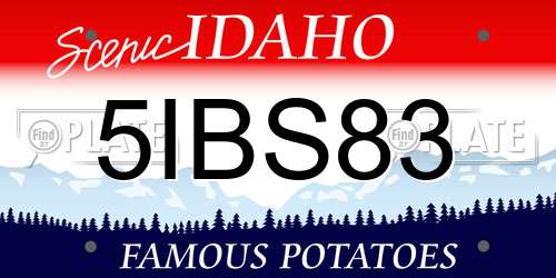 5IBS83 Idaho License Plate