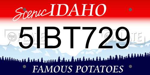 5IBT729 Idaho License Plate