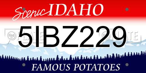 5IBZ229 Idaho License Plate