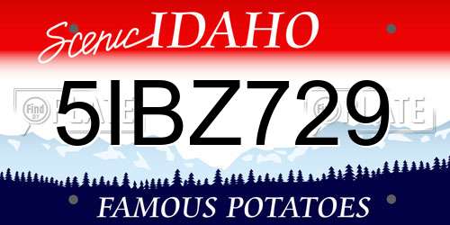 5IBZ729 Idaho License Plate