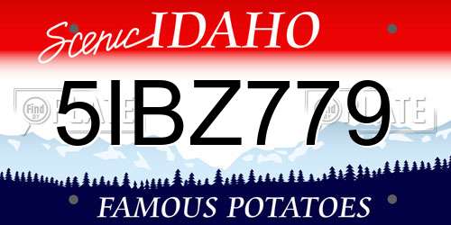 5IBZ779 Idaho License Plate