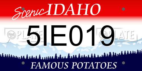 5IE019 Idaho License Plate
