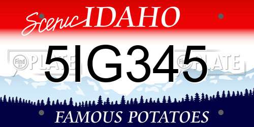 5IG345 Idaho License Plate