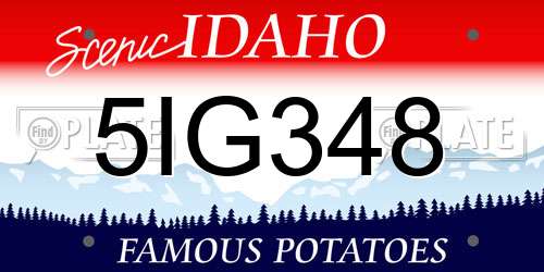 5IG348 Idaho License Plate