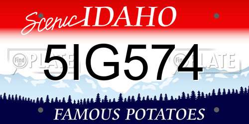 5IG574 Idaho License Plate