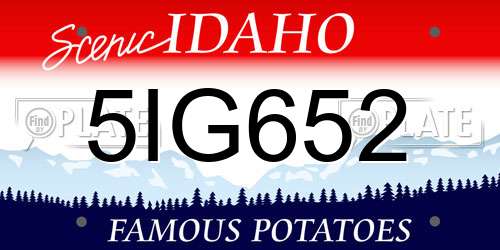 5IG652 Idaho License Plate