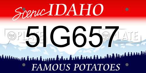 5IG657 Idaho License Plate