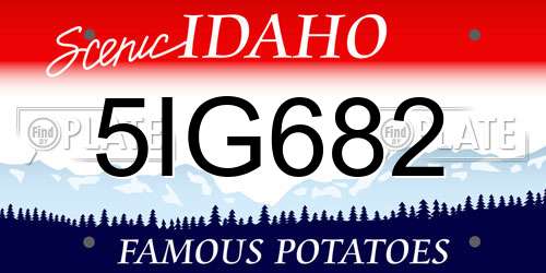 5IG682 Idaho License Plate