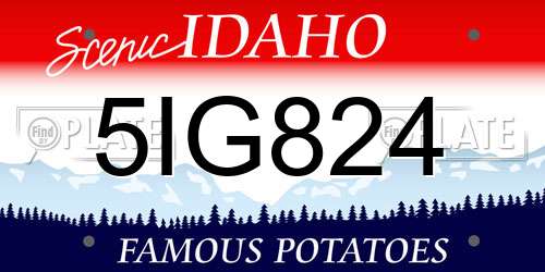 5IG824 Idaho License Plate