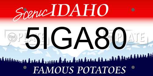 5IGA80 Idaho License Plate