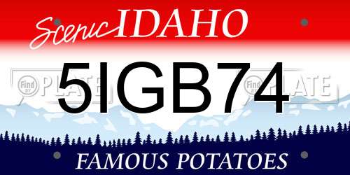 5IGB74 Idaho License Plate