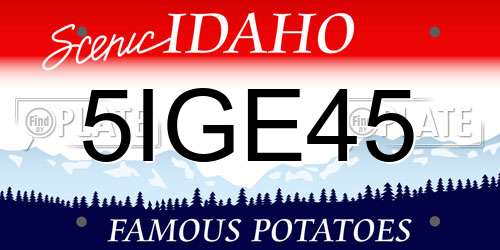 5IGE45 Idaho License Plate
