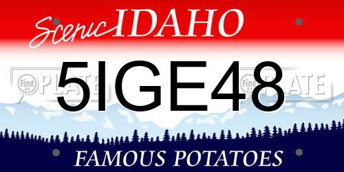 5IGE48 Idaho License Plate