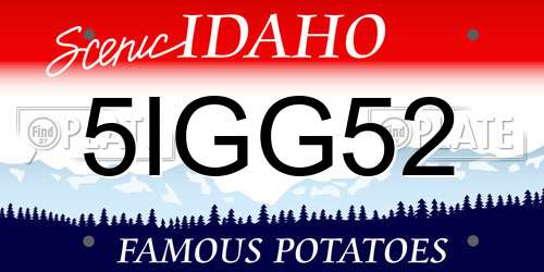 5IGG52 Idaho License Plate