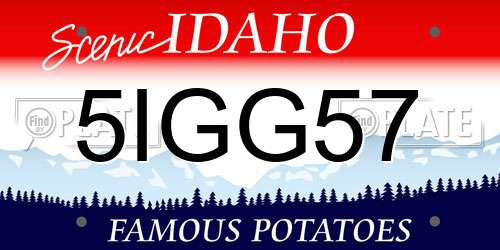 5IGG57 Idaho License Plate