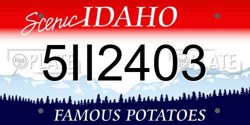 5II2403 Idaho License Plate