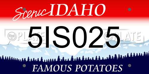 5IS025 Idaho License Plate