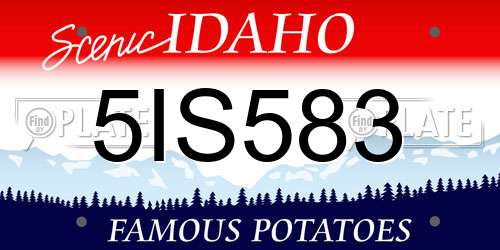 5IS583 Idaho License Plate