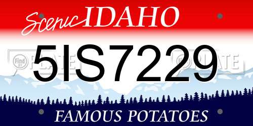 5IS7229 Idaho License Plate