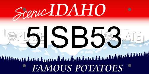 5ISB53 Idaho License Plate