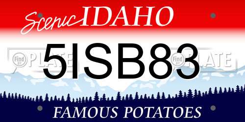 5ISB83 Idaho License Plate