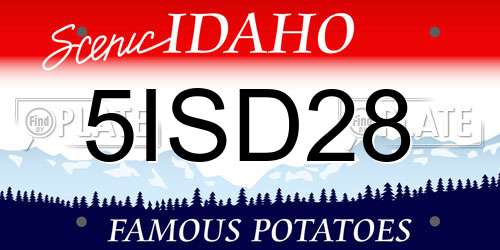 5ISD28 Idaho License Plate