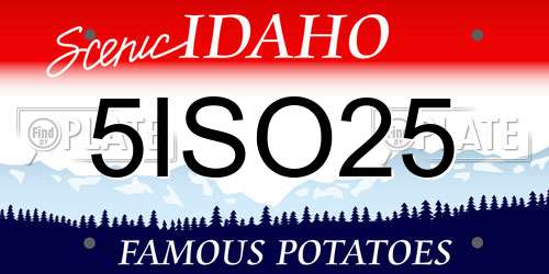 5ISO25 Idaho License Plate