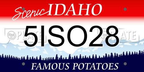 5ISO28 Idaho License Plate