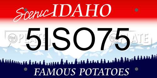 5ISO75 Idaho License Plate