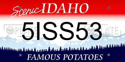 5ISS53 Idaho License Plate