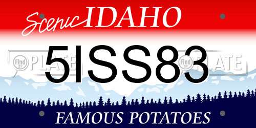 5ISS83 Idaho License Plate