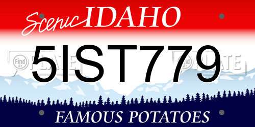 5IST779 Idaho License Plate
