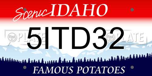 5ITD32 Idaho License Plate