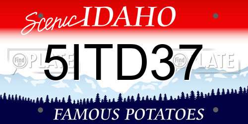 5ITD37 Idaho License Plate