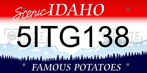 5ITG138 Idaho License Plate