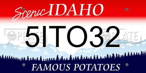 5ITO32 Idaho License Plate