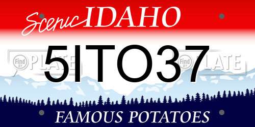 5ITO37 Idaho License Plate