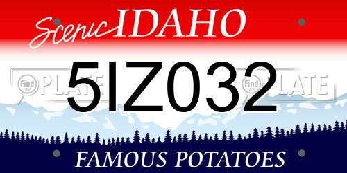 5IZ032 Idaho License Plate