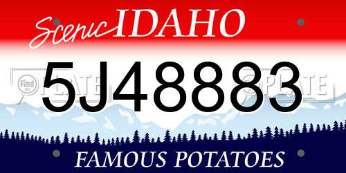 5J48883 Idaho License Plate